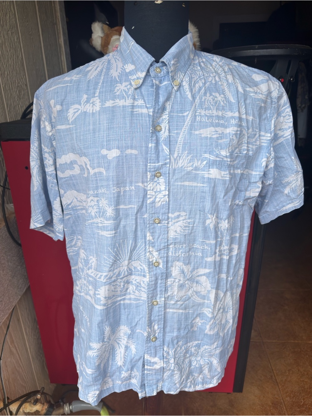 PreOwned Reyn Spoone Hawaiian Print Pullover Men's Large Blue